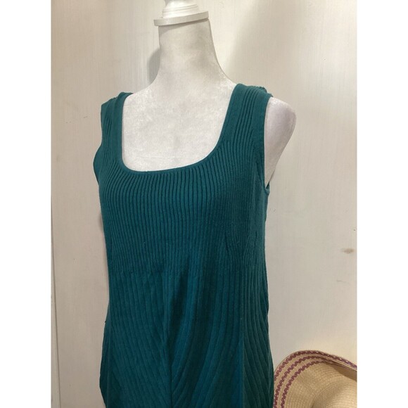 Maeve Teal Blue Colleen Sweater Ribbed Sleeveless Midi Dress Petite M - Picture 3 of 5